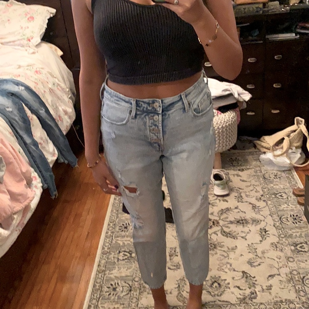 old navy power slim straight light wash jeans size 12